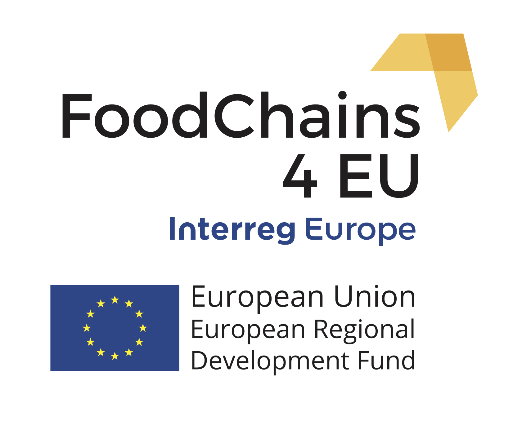 Logo van FoodChains 4 EU met Europese vlag