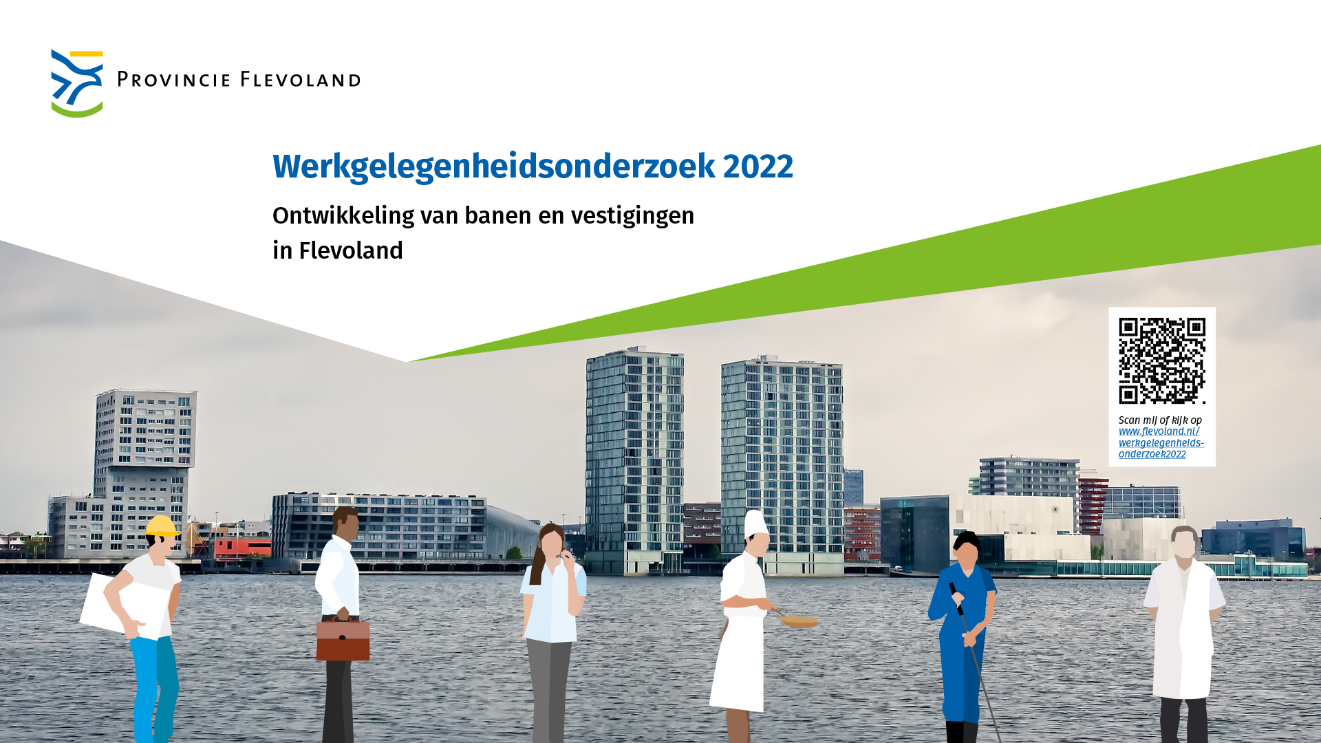 Werkgelegenheidsonderzoek 2022 Provincie Flevoland hoofdrapport cover met QR