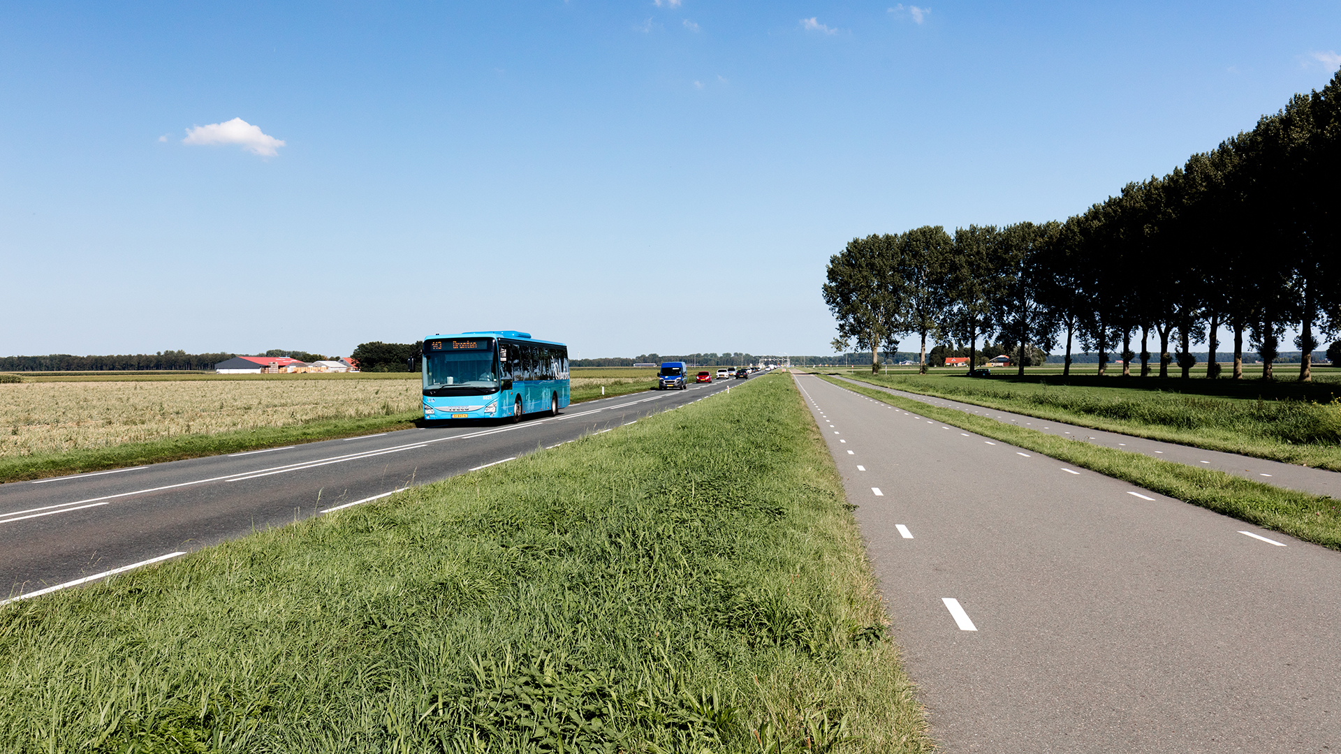 Een beheerstrook langs een provinciale weg in Flevoland